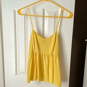 Yellow forever 21 flowy tank top